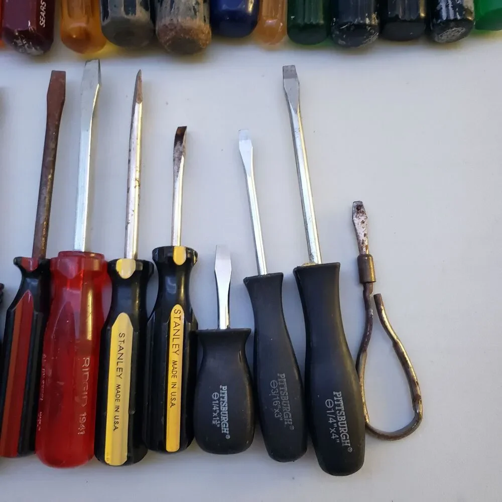 Vintage Lot of Flathead Screwdrivers Quick Edge Snap On TM 4E Craftsman Socket - Picture 5 of 16